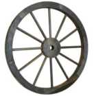 Techstyle Decorative Solid Wood Garden Wheel With Metal Rim
