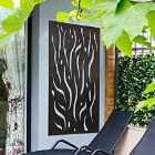 Mirroroutlet Amarelle Extra Large Metal Flame Design Decorative Garden Screen 120Cm X 60Cm