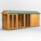 18X4 Power Apex Summerhouse Combi Including 6Ft Side Store