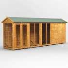 18X4 Power Apex Summerhouse Combi Including 4Ft Side Store