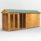 16X4 Power Apex Summerhouse Combi Including 6Ft Side Store