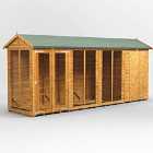 16X4 Power Apex Summerhouse Combi Including 4Ft Side Store