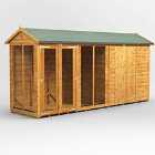 14X4 Power Apex Summerhouse Combi Including 6Ft Side Store