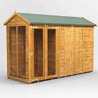 10X4 Power Apex Summerhouse Combi Including 6Ft Side Store