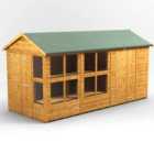 14X6 Power Apex Potting Shed Combi Including 6Ft Side Store