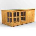 14X8 Power Pent Potting Shed Combi Including 6Ft Side Store