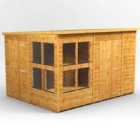 10X8 Power Pent Potting Shed Combi Including 6Ft Side Store