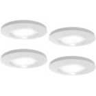 4lite IP65 LED Dimmable Fire Rated 9W Downlight 3000K Matt White Pack of 4
