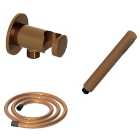 Hadleigh Shower Wall Outlet & Holder, 1.25m Hose & Handset Accessories Kit in Brushed Bronze