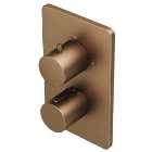 Hadleigh Concealed 2 Outlet Round Thermostatic Shower Valve - Brushed Bronze
