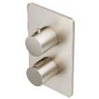Hadleigh Concealed 2 Outlet Round Thermostatic Shower Valve - Brushed Nickel