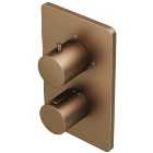 Hadleigh Concealed 1 Outlet Round Thermostatic Shower Valve - Brushed Bronze