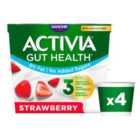 Activia Strawberry No Added Sugar Fat Free Yoghurt 4 x 115g
