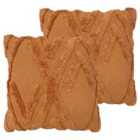 Furn. Kamjo Polyester Filled Cushions Twin Pack Cotton Rust