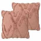 Furn. Kamjo Polyester Filled Cushions Twin Pack Cotton Blush