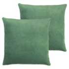 Furn. Solo Polyester Filled Cushions Twin Pack Cotton Eucalyptus
