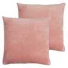Furn. Solo Polyester Filled Cushions Twin Pack Cotton Pink