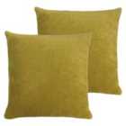 Furn. Solo Polyester Filled Cushions Twin Pack Cotton Olive