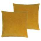 Furn. Solo Polyester Filled Cushions Twin Pack Cotton Ochre