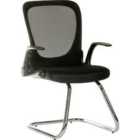 Teknik Flip Mesh Visitor Chair in Black w/Fold Down Backrest