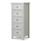 Julian Bowen Maine 5 Drawer Tall Chest Of Drawers Dove Grey