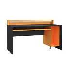 FWStyle 160Cm Wide Orange/Black Gaming Desk With Leds