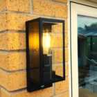 Harper Living Black Modern Clear Glass Motion Sensor Outdoor Wall Light