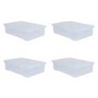 Wham Set 4 Crystal 46L Underbed Box & Lid Clear