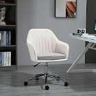 Vinsetto Leisure Office Chair Linen Swivel Desk Chair Home Study With Wheel Beige