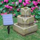 Livingandhome Multi Tier Modern Garden Resin Solar Powered Fountain with LED Lights