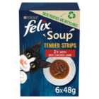 Felix Soup Cat Food Farm Selection Tender Strips 6 x 48g