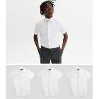 Boys 3 Pack White Short Sleeve Easy Care School Shirts