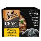 Sheba Craft Adult 1+ Wet Cat Food Pouches Mixed Poultry Gravy 12 x 85g