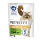 Perfect Fit Advanced Nutrition Sensitive Complete Dry Cat Food Turkey 750g