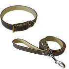 Bunty Leather Style Dog Collar And Lead - Small