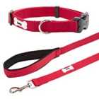 Bunty Middlewood Nylon Dog Collar and Middlewood Lead in Red - Medium