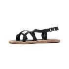 South Beach Black Strappy Gladiator Sandals