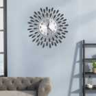 Livingandhome Black Crystal Drop Shape 3D Silent Wall Clock Home Art Decoration 37.5cm