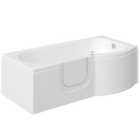 Cooke & Lewis White Easy-access Acrylic P-shaped Left-handed Shower Bath (L)1675mm (W)850mm