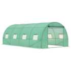 Outsunny Green PE Cover 19.5 x 9.8ft Walk In Polytunnel Greenhouse