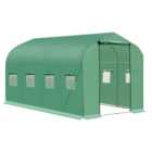 Outsunny Green PE Cloth 6.6 x 13ft Walk In Polytunnel Greenhouse