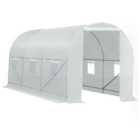 Outsunny White 6.6 x 14.8ft Large Polytunnel Greenhouse