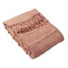 Furn. Motti Throw Tufted Cotton And Tassel Trim Design Cotton Polyester Blush Pink