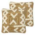 Furn. Camfa Polyester Filled Cushions Twin Pack Jute Cotton Natural