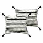 The Linen Yard Ganado Polyester Filled Cushions Twin Pack Cotton Black