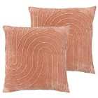 Furn. Mangata Polyester Filled Cushions Twin Pack Cotton Blush 45 x 45cm