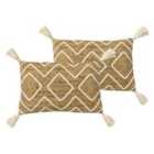 Furn. Godi Polyester Filled Cushions Twin Pack Jute Cotton Natural