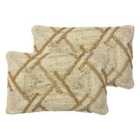Furn. Boda Polyester Filled Cushions Twin Pack Jute Natural