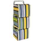 Techstyle Stripe 3 Wall Mounted Fabric Storage Boxes For Cd / Toys / Toiletries Blue / Green