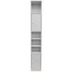 Techstyle Jamerson Large Tall Tower Storage Cupboard With Shelves White